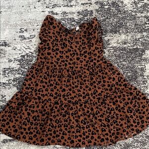SHEIN Brown and Black Leopard Kids Dress